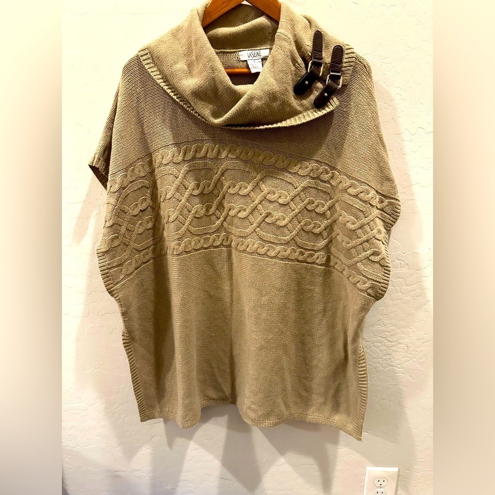 LaSeine Poncho Sweater Ruana Wool Blend Size Small